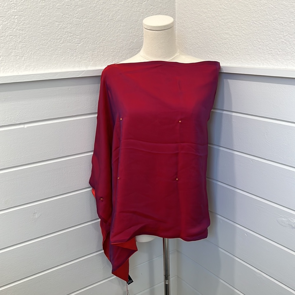 100% silk shoulder wrap with beaded detail